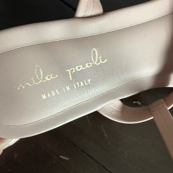 Mila Paoli Blush Pink Beaded T-Strap Sandals — Size 8 / EU 39 — Made in Italy - Picture 4 of 6